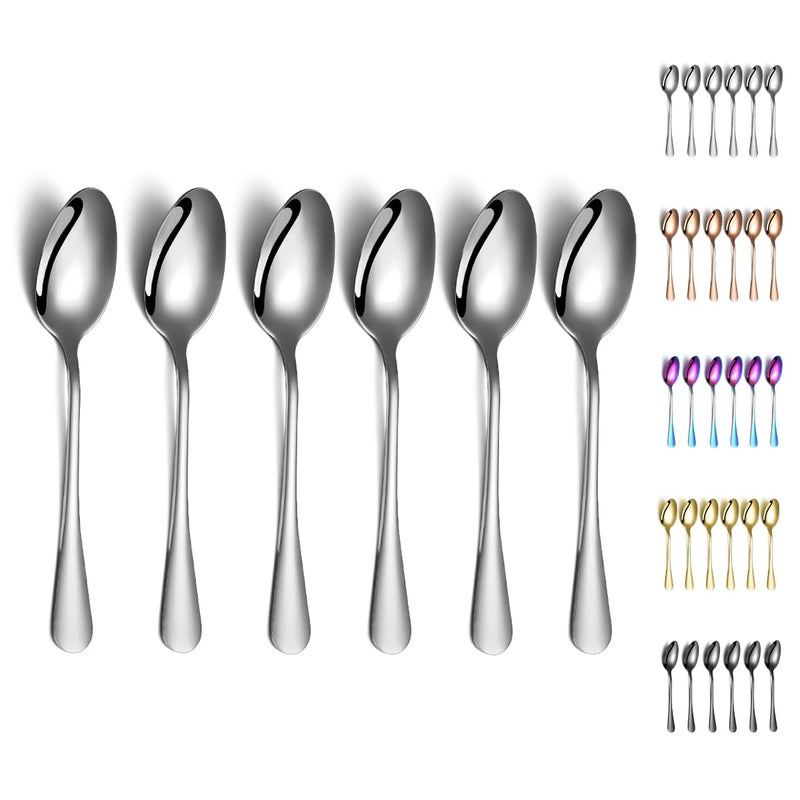 Kyraton Dinner Spoons, Kyraton 6 Pieces 7.5" Stainless Steel Table Spoon, Soup Spoons, Dessert Spoons Sliverware Dishwasher Safe Set of 6 - Image 1